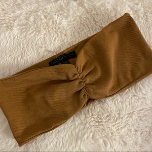 Indah Scrunch Solid Pinch Front Bandeau Bra Top (S)